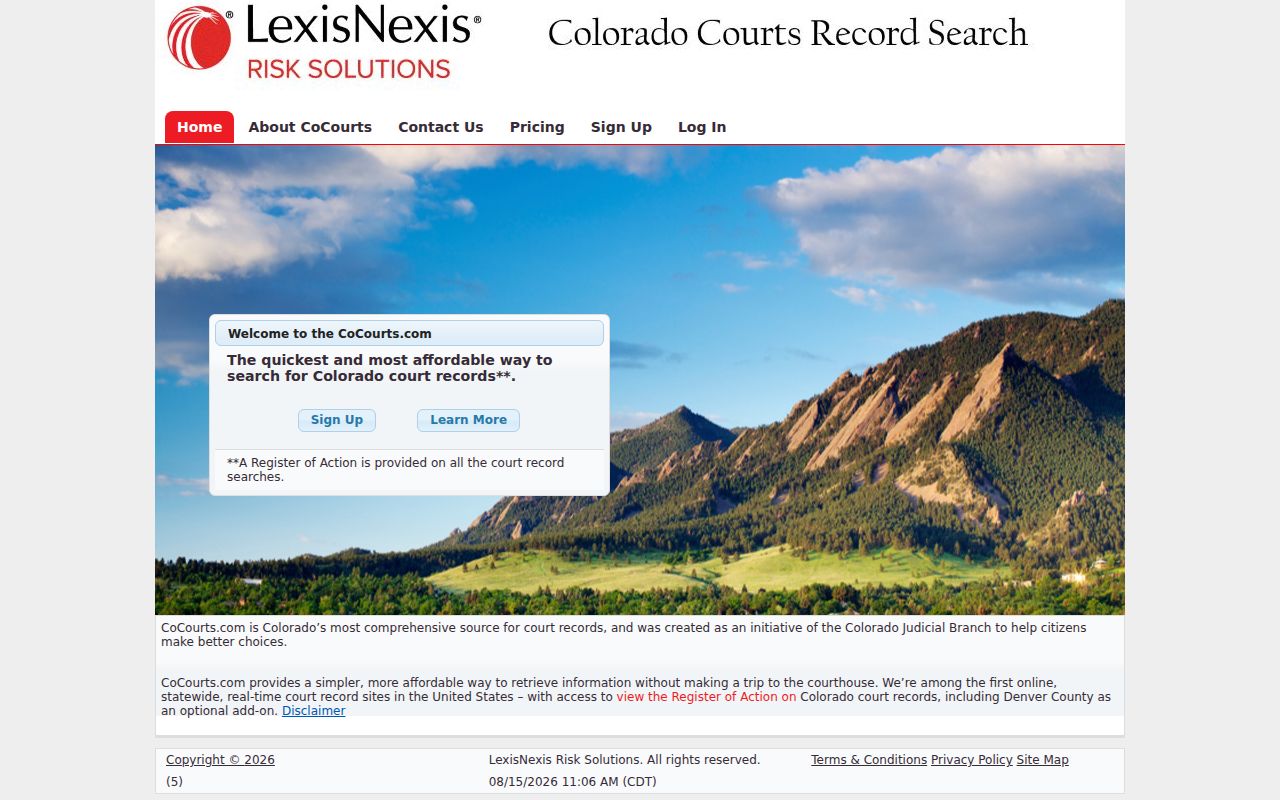 Dolores County case lookup CoCourts search screen