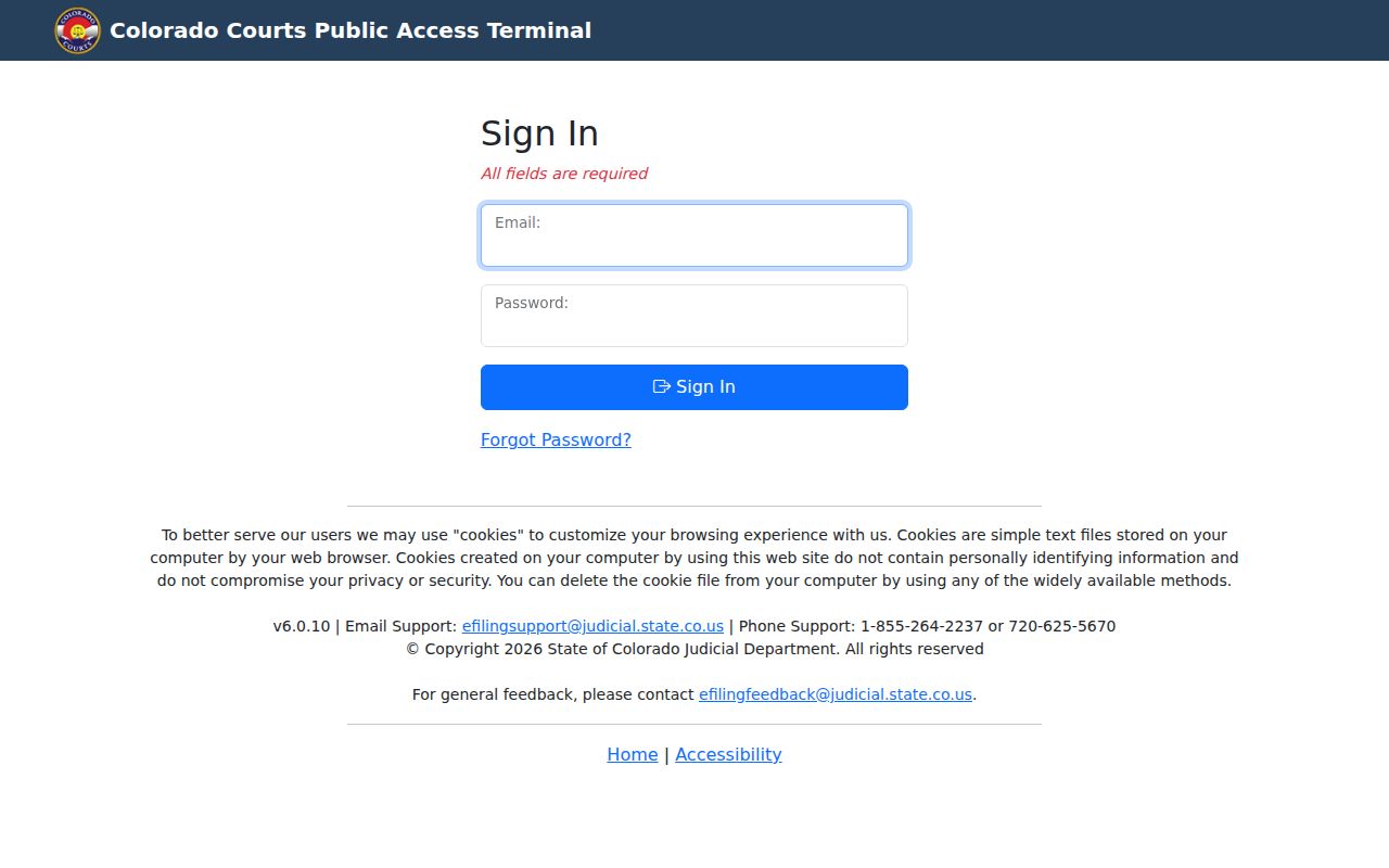 Dolores County case search public access terminal login