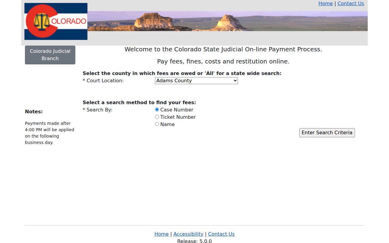 Dolores County traffic ticket Judicial payment portal