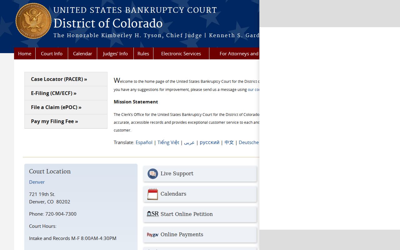 Dove Creek court docket federal bankruptcy boundary